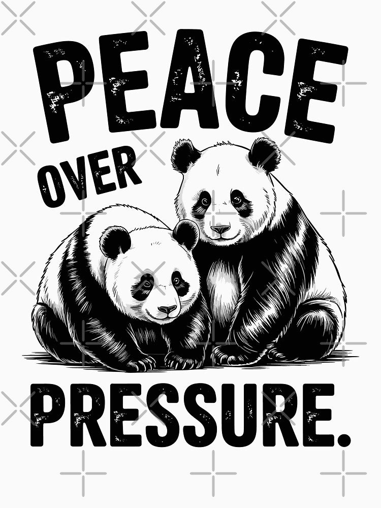Panda Peace over Pressure Vintage Tattoo Style by MuniraWearify