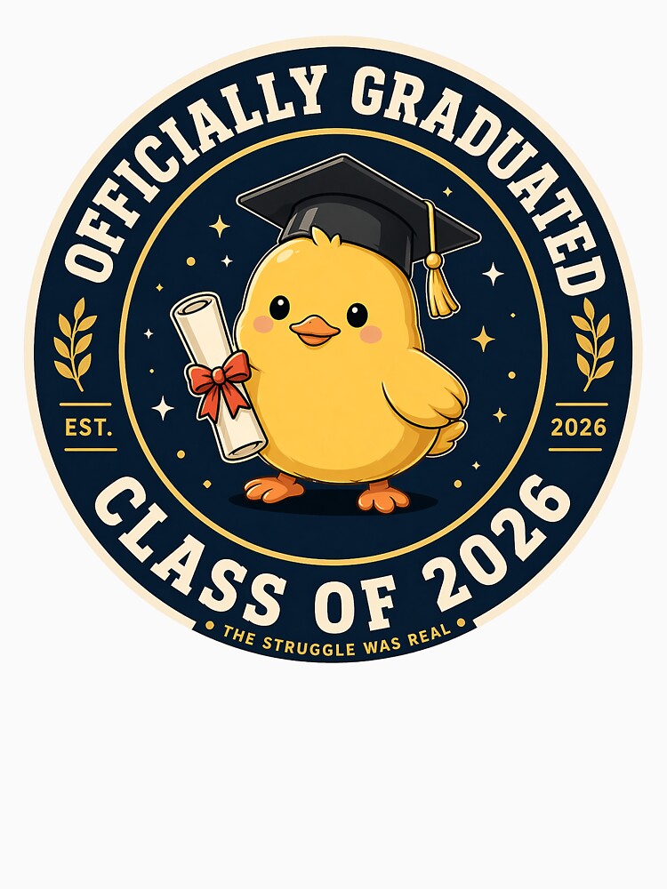Funny Graduation Chick Class of 2026 – Officially Graduated Cute College Gift by Serene Whiskers