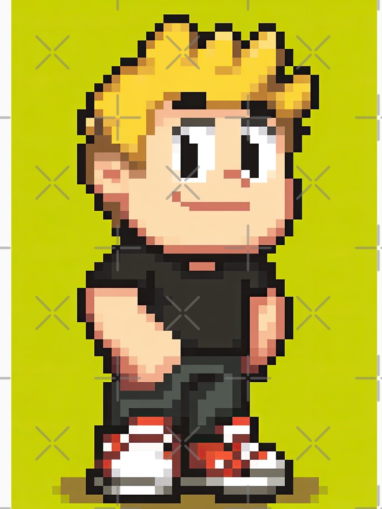 Brave Sprite Boy In Pixel background by Piotrek0001