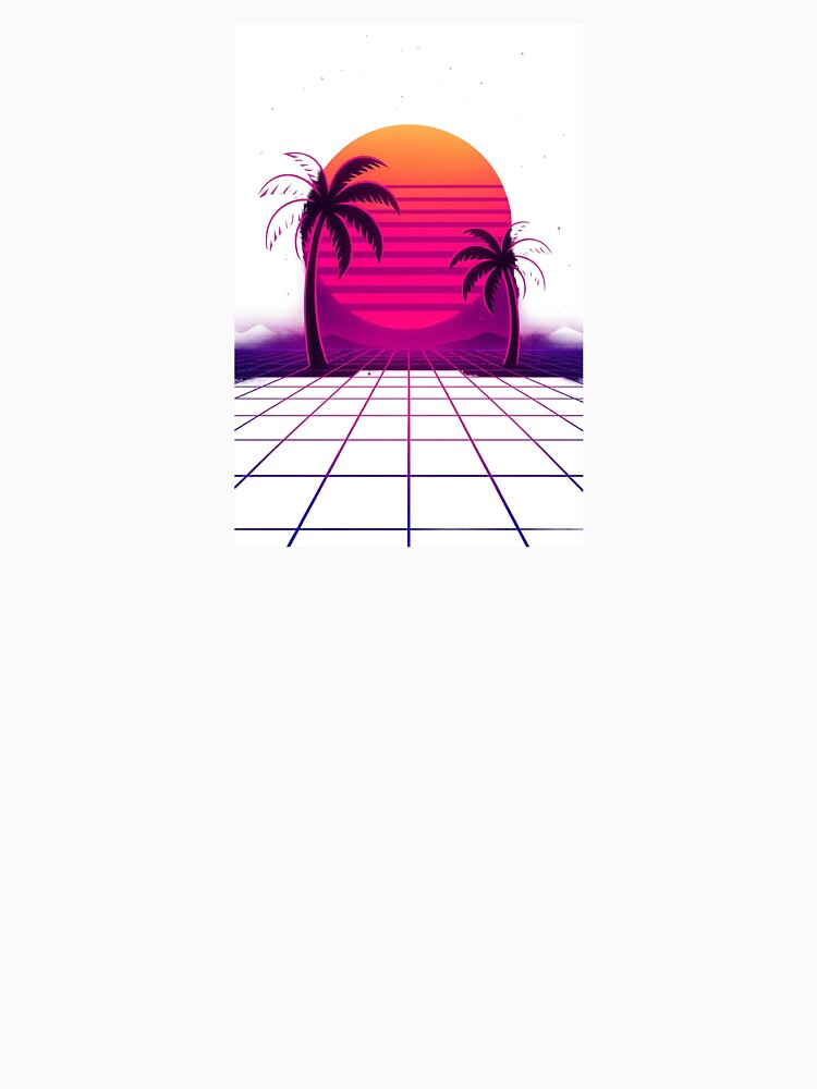 Retro 80s Sunset with Palm Trees by K01in