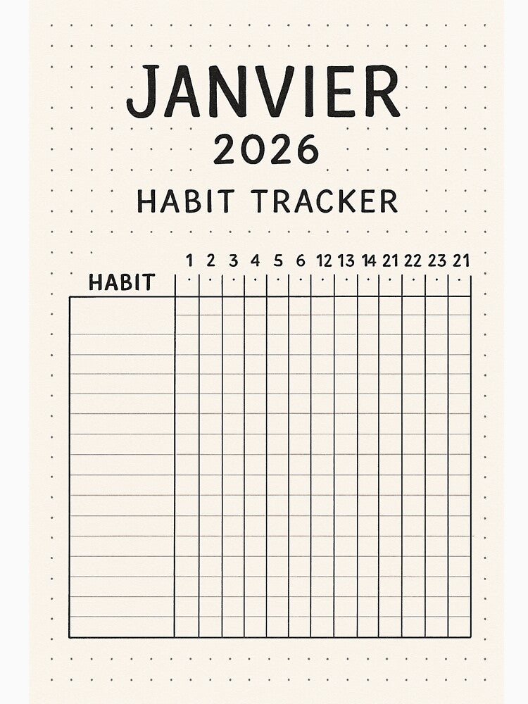Habit Tracker January 2026: Habit Tracking, Monthly Goals by Lyvion design