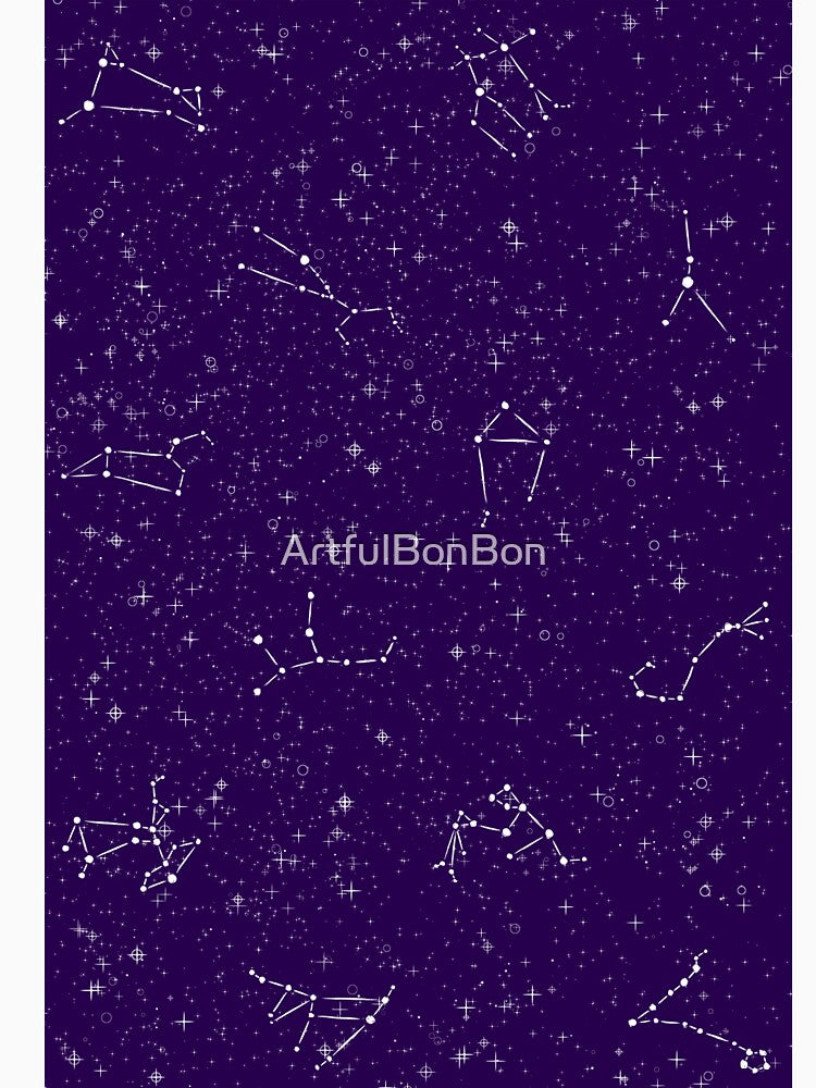 Zodiac constellation art, deep purple by ArtfulBonBon