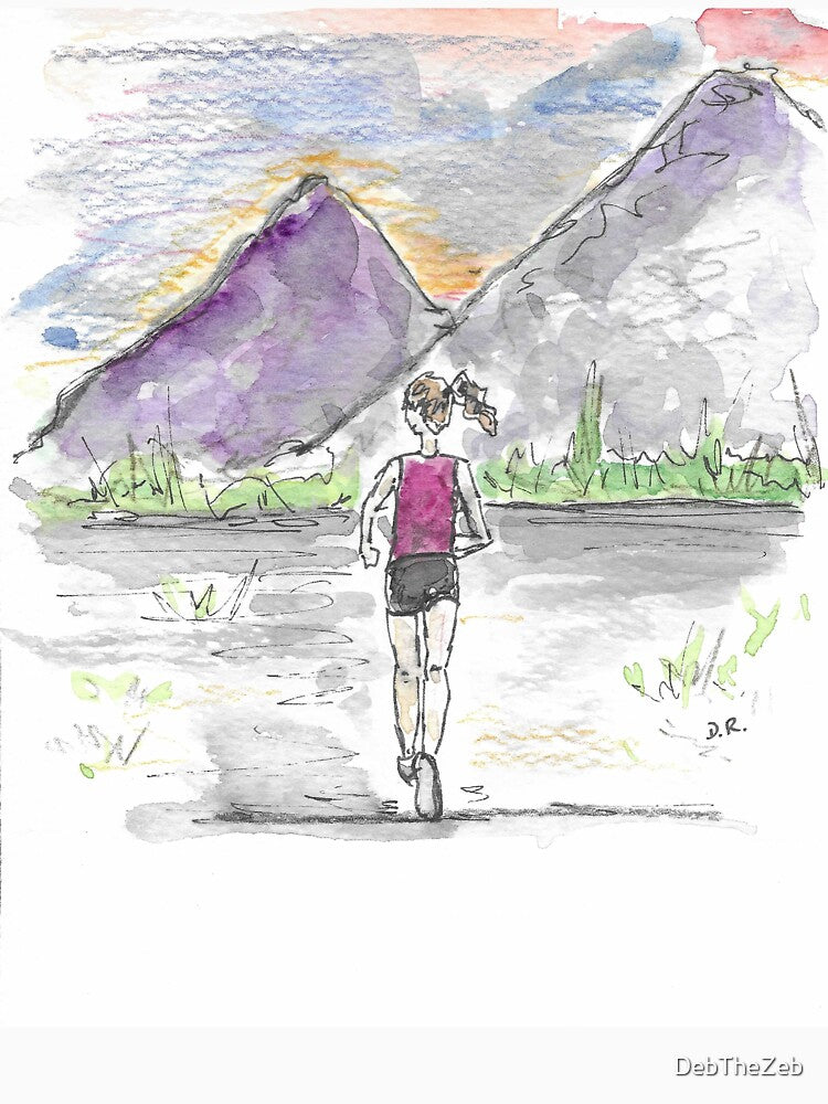 Runner and mountains by DebTheZeb