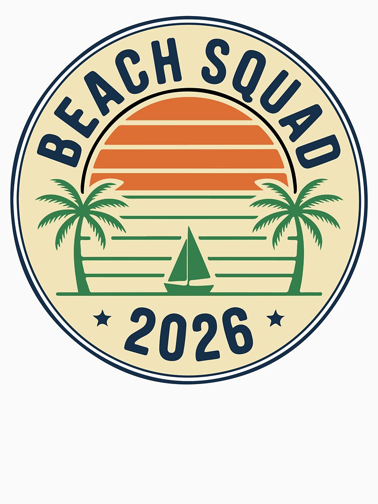 Beach Squad 2026 Retro Sunset Sailing Summer Group Vacation Art by PixelWaveBD
