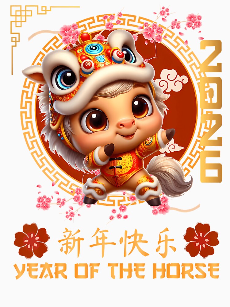 Year Of The Horse 2026 Chinese Lunar New Year 2026 Boys by JanieLucia