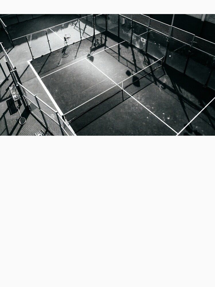 Padel Court Aerial View in Black and White by ticzla95