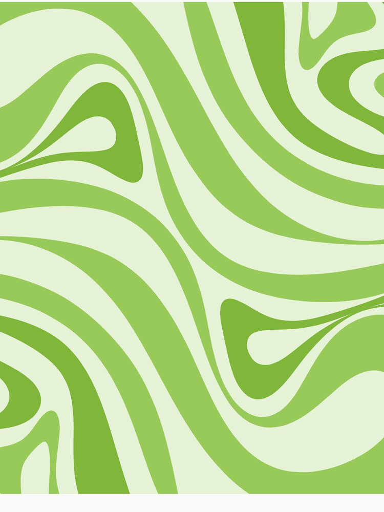 New Groove Retro Swirl Abstract Pattern Lime Green by kierkegaard