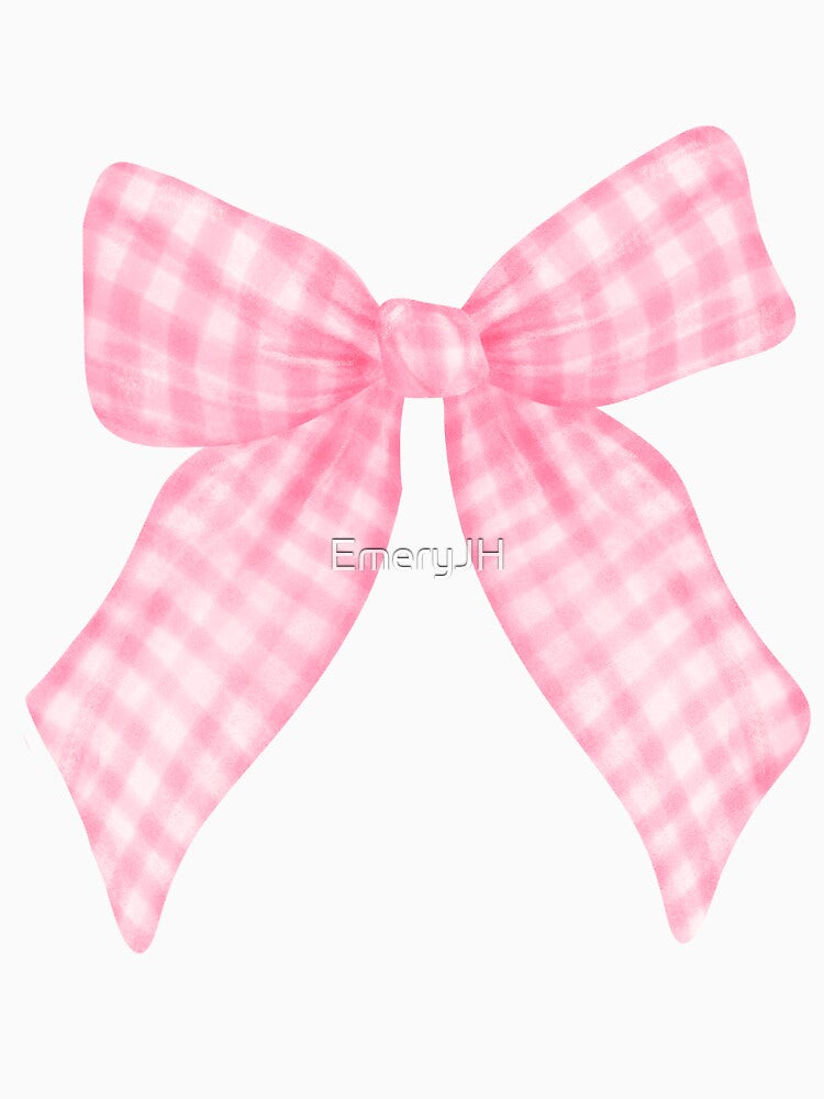 Gingham Pink Coquette Bow by EmeryJH