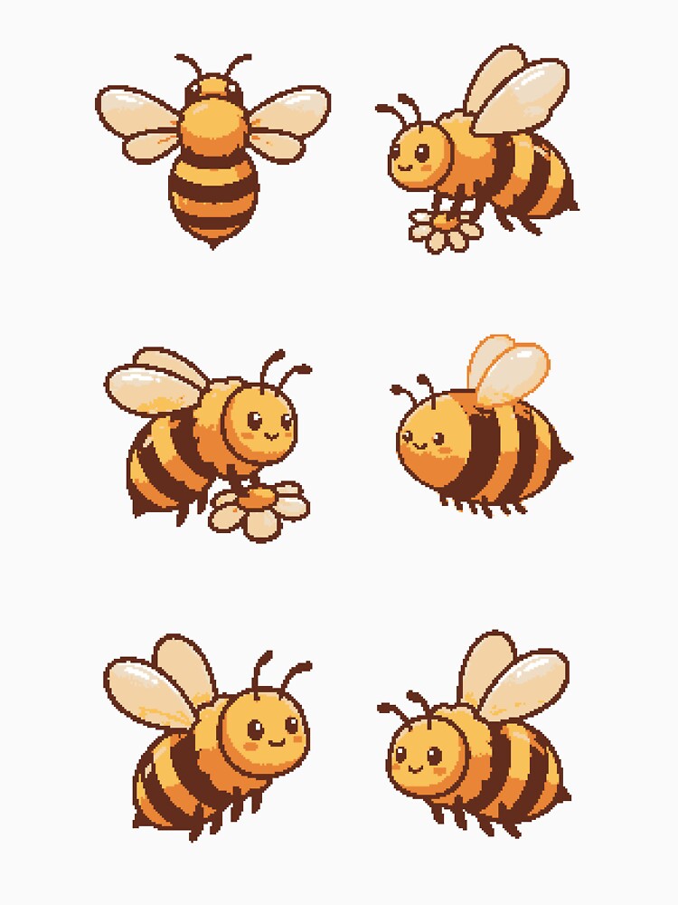 Honey Bees Pixel Art by BrunoLinuxArt