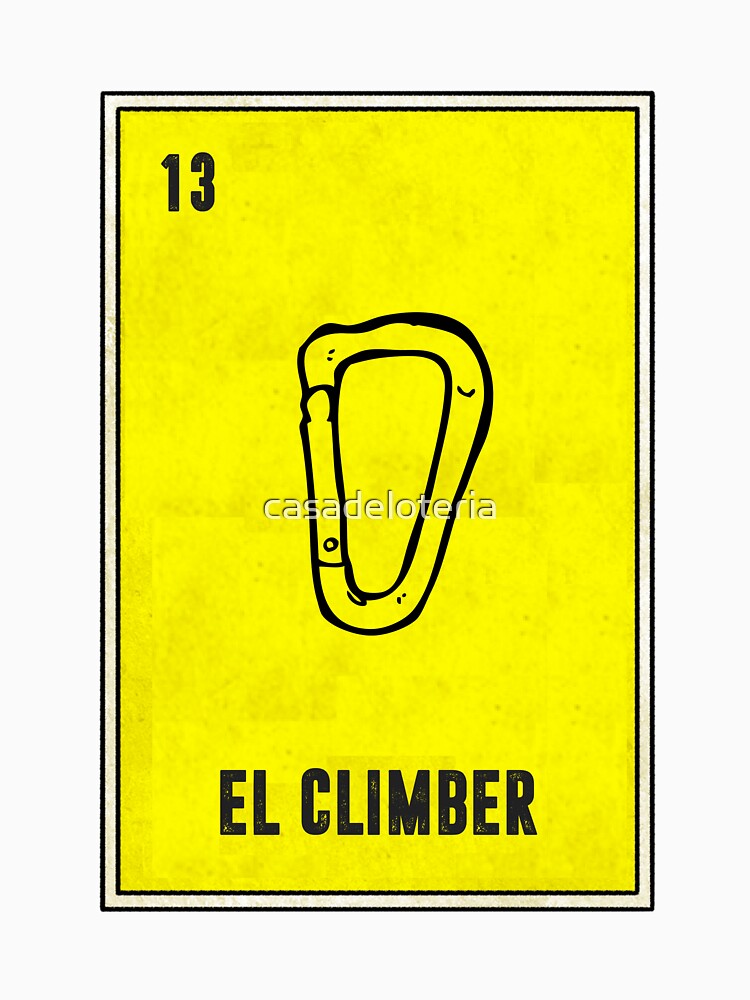 El Climber Mountain Climbing Carabiner Mexican Loteria Bingo Card by casadeloteria