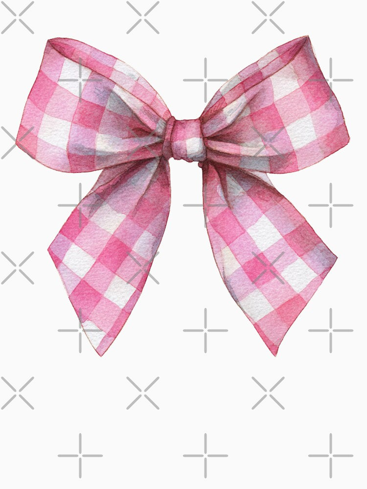 Pink gingham bow by MendaciousMina