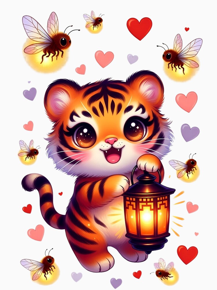 Cute Tiger Lantern & Bees by CoquetteLunaCo