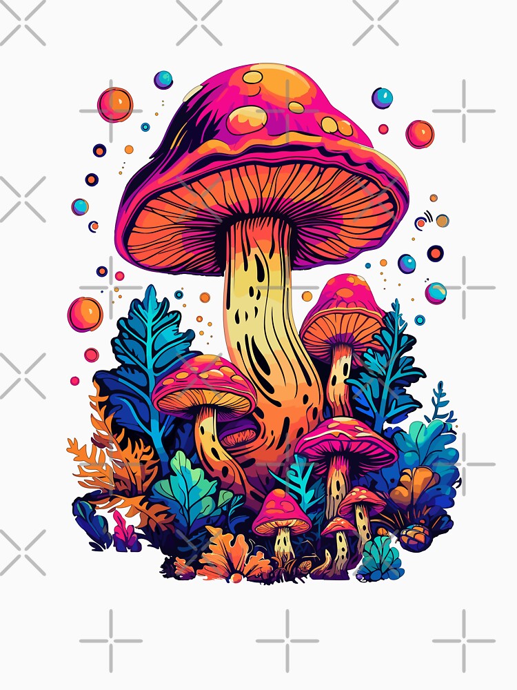 Midnight neon mushroom by RetroPrints