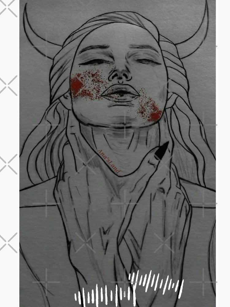 'Cursed', Sacred Feminine Portrait - Traditional Graphite & Digital Fine Art Illustration by Ana'sLand