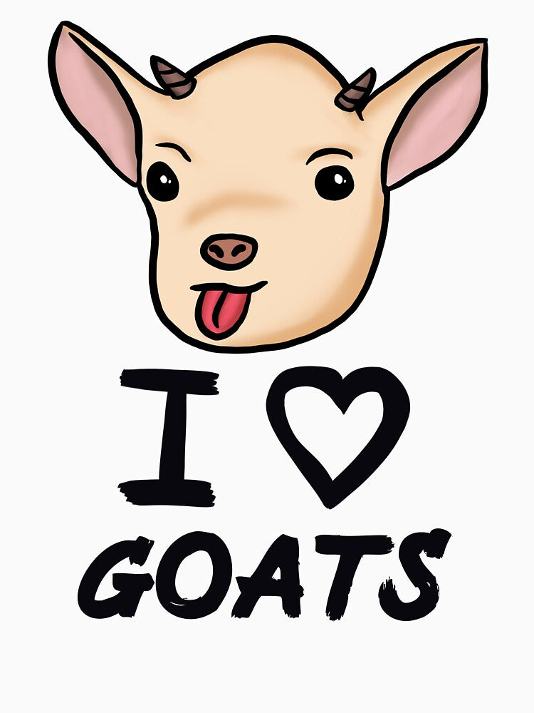 Funny Goat I Love Goats for Goat Lovers, Black by Mochi-Merch