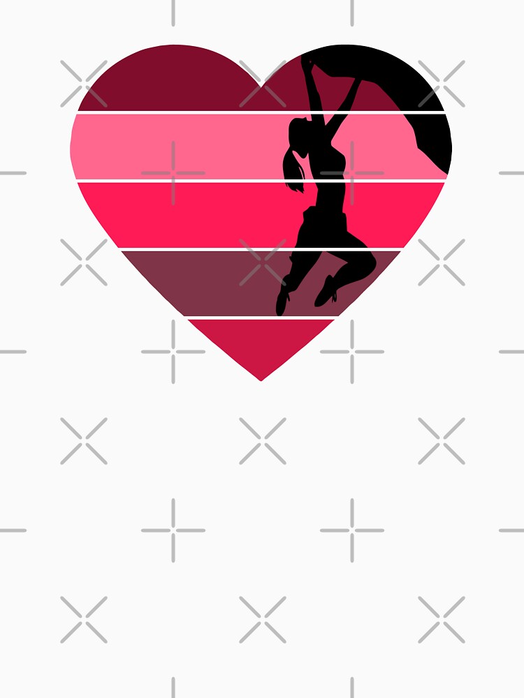 I Love Bouldering - Woman Bouldering - Pink Heart by HeatherPore
