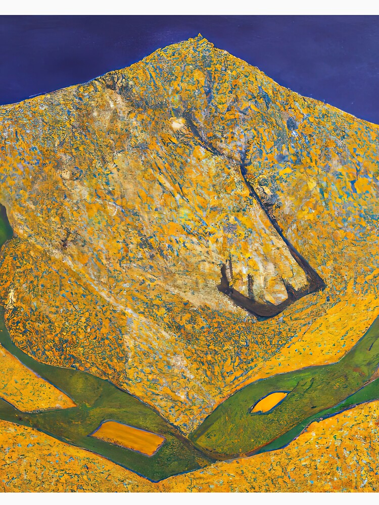 Golden Yellow and Blue Mountain Peak by shiitakicats