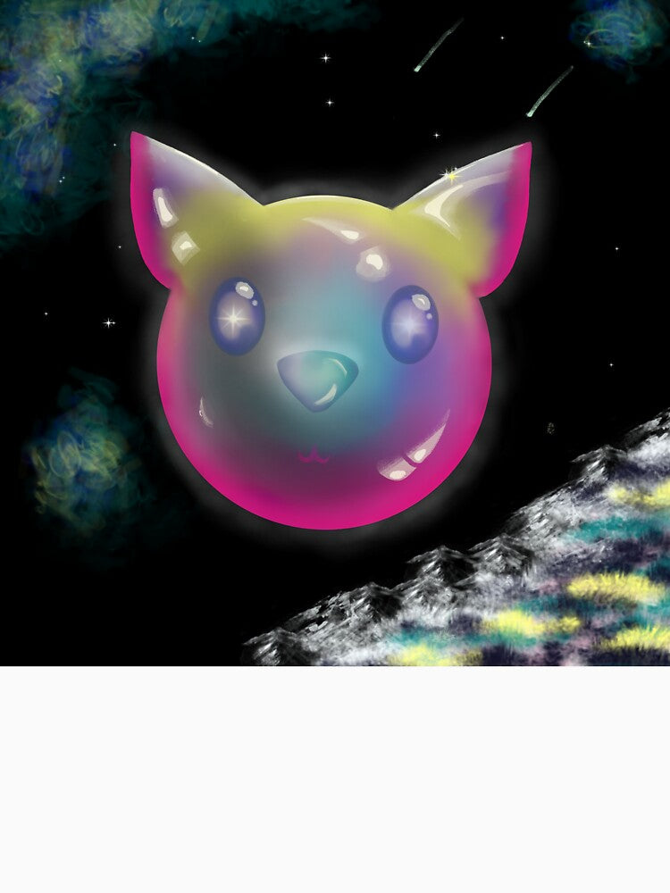 Dreamcore Cat Head Bubble - Weird Whimsical Space Illustration by PaulaP-C