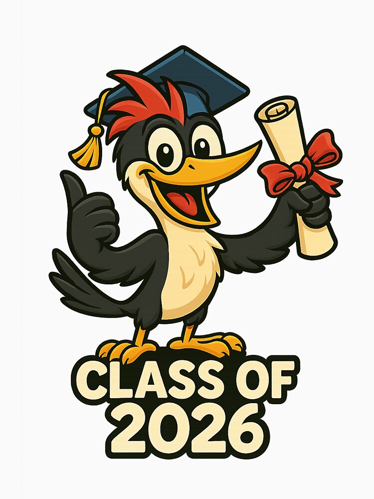 Class of 2026 – Cartoon Woodpecker Graduation Design by OxiSkor