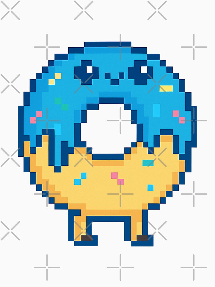 Pixel Blue Donut by Random 00
