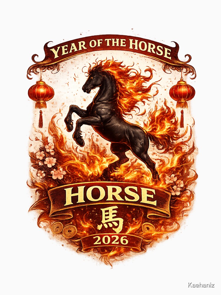 “Year of the Horse 2026 Chinese Zodiac Fire Horse” 2026 Year of the Horse Shirt – Chinese Zodiac Horse Art – Lunar New Year Design by Kaehaniz