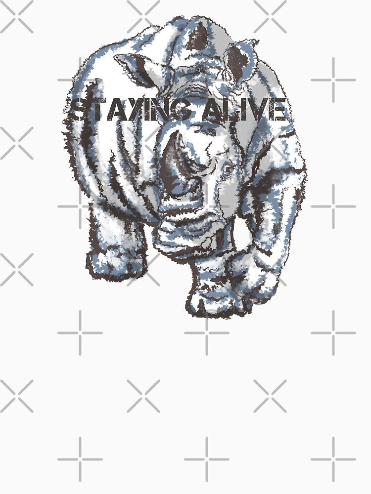 Staying alive, Rhino, save the African Rhino by DebbieJoyArt