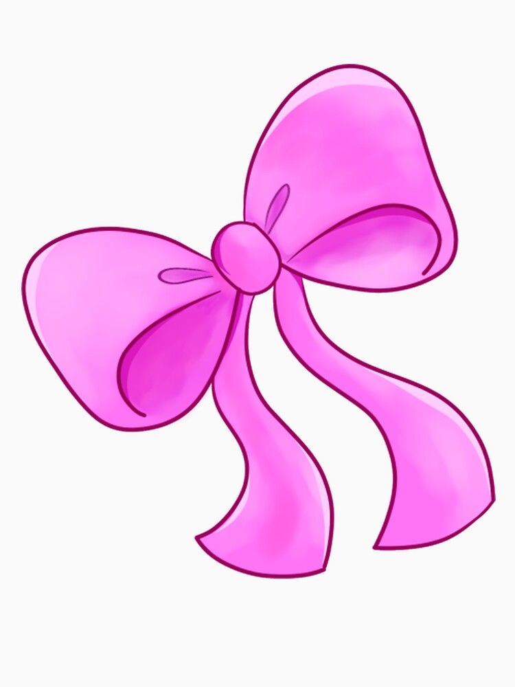 Sweet Pink Ribbon Bow by MissLucyArt