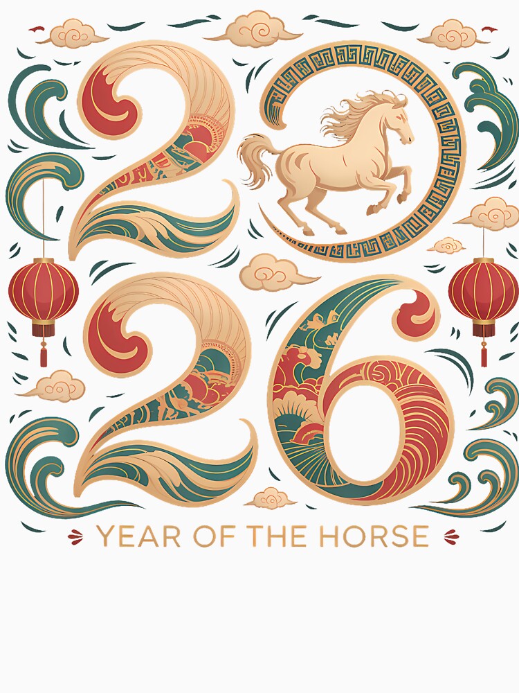 Year Of The Horse 2026 Lunar New Year Chinese Zodiac Horse by GraceShelley