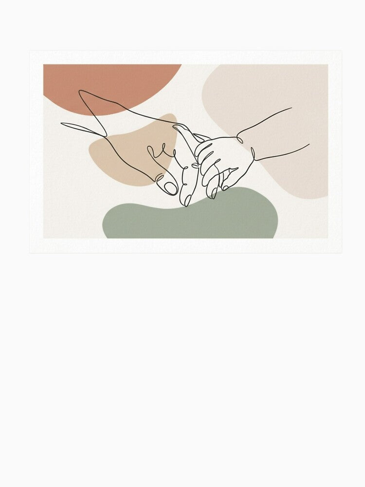 Mother and Child Hands Line Art Minimalist Mothers Day Aesthetic Gift by Basement Labs