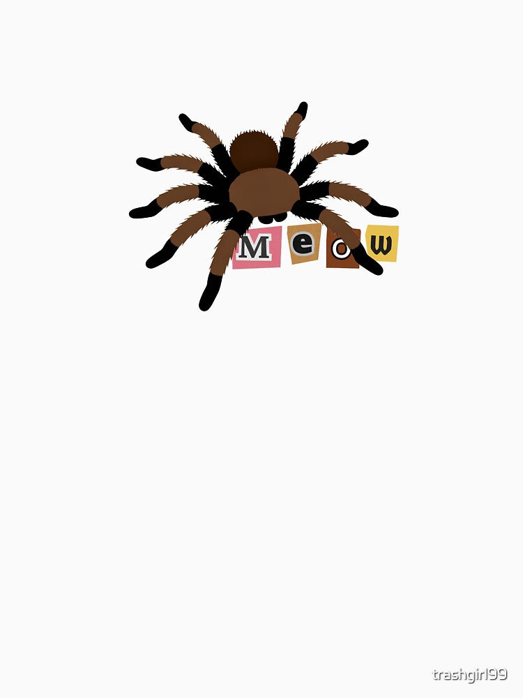 Meow Tarantula Spider Ransom Note Graphic by trashgirl99