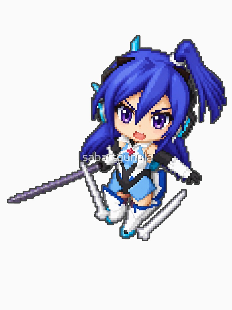 pixel art illustration Tsubasa Kazanari Chibi Senki Zesshou Symphogear pixel art illustration by sabartgunpla