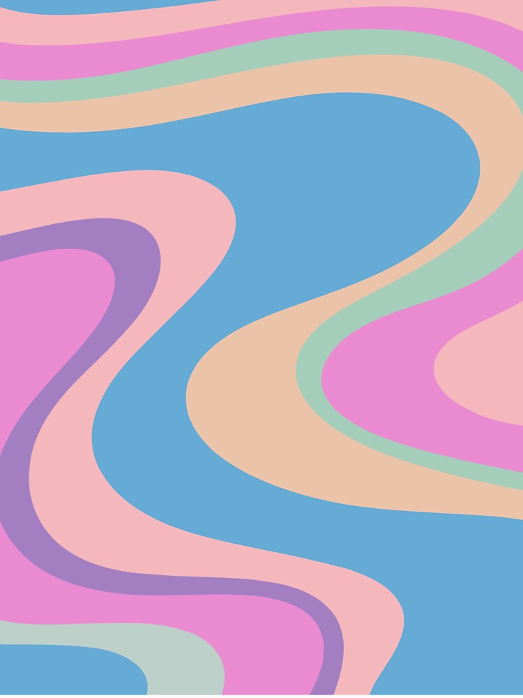 Trippy Dream Abstract Retro Sherbert Danish Pastel Swirl Pattern by kierkegaard
