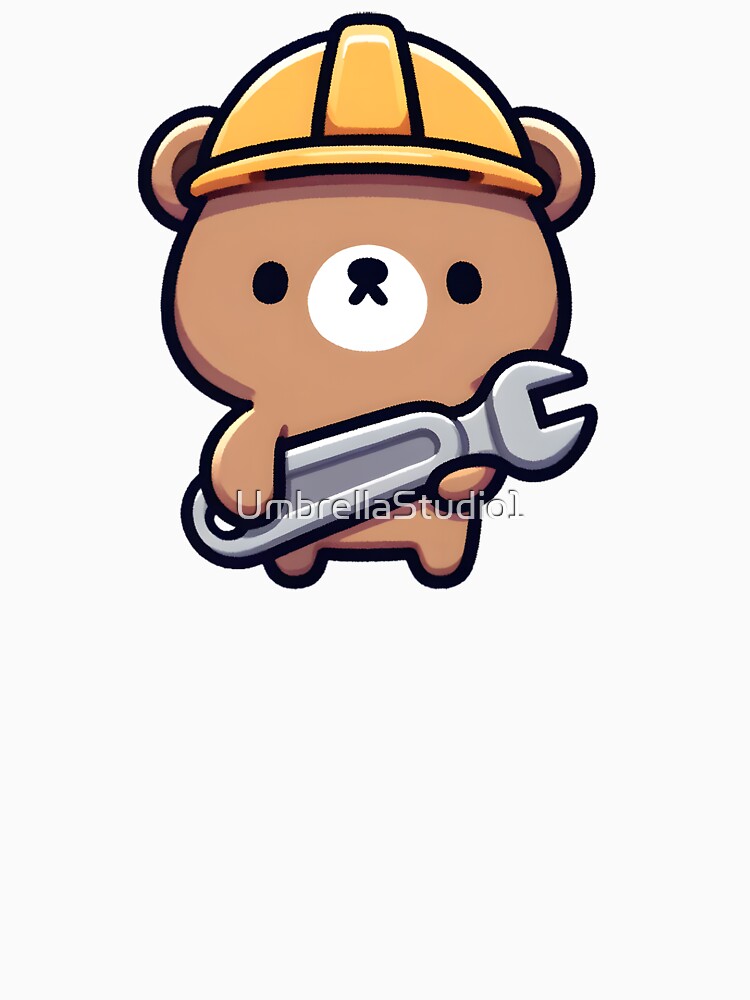 Bear wearing hard hat and holding wrench by UmbrellaStudio1
