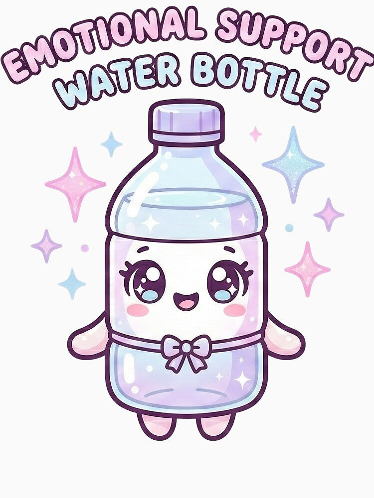 Emotional Support Water Bottle - Cute Kawaii Sticker by WojcikDesigners