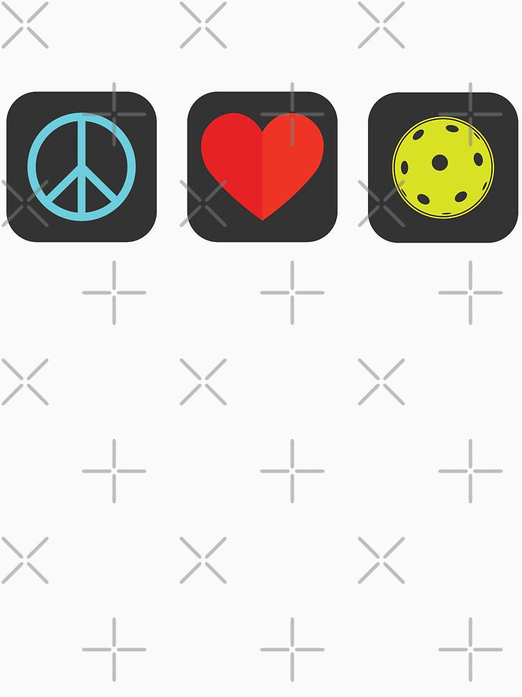 Peace Love & Joy Pickleball Flat Icon design Full Colour by Babadollcraft
