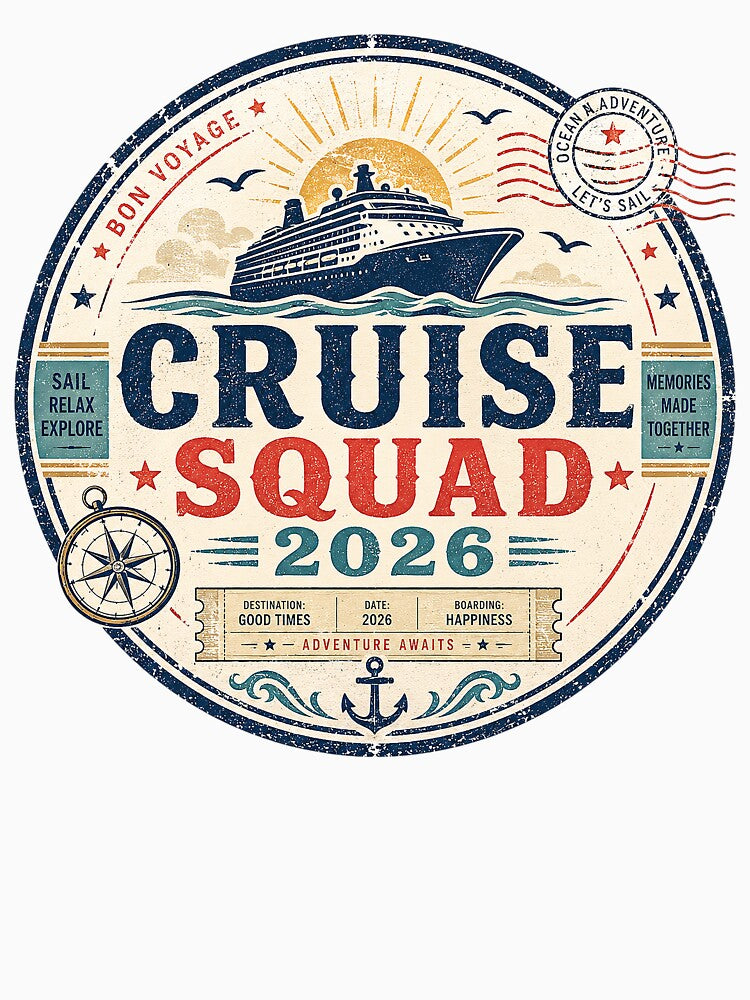 Cruise Squad 2026 Nautical Design by wingedpendesign