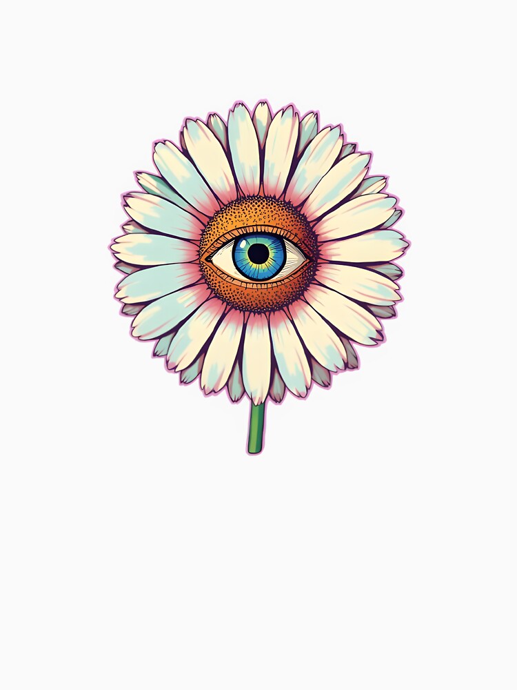 Surreal Weirdcore Dreamcore Eyeball Daisy Flower by 77Clover