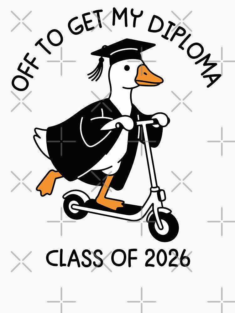 Off to Get My Diploma - Funny Goose Graduation Class of 2026 Senior Gift by gunaone-design
