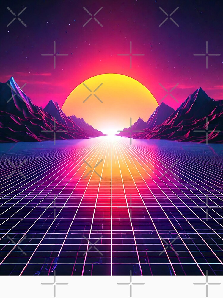 Digital Horizon In Synthwave Style by Unwind-Art-Work