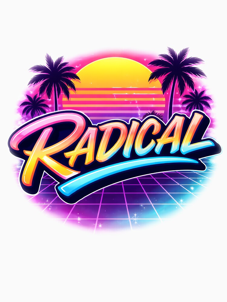 Radical 80s Retro Synthwave Sunset. by Mr Lee