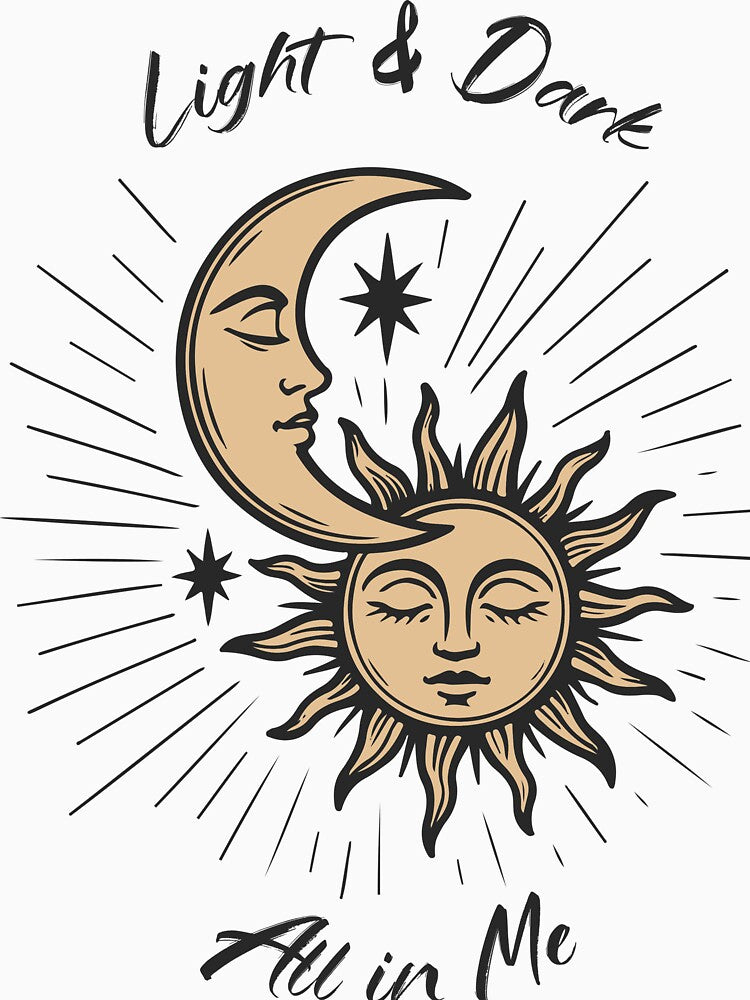 Light & Dark – Celestial Sun & Moon Illustration by medaafir
