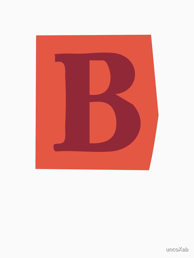 Letter B - Colorful Cutout Paper Collage Alphabet Initial by uncoXab