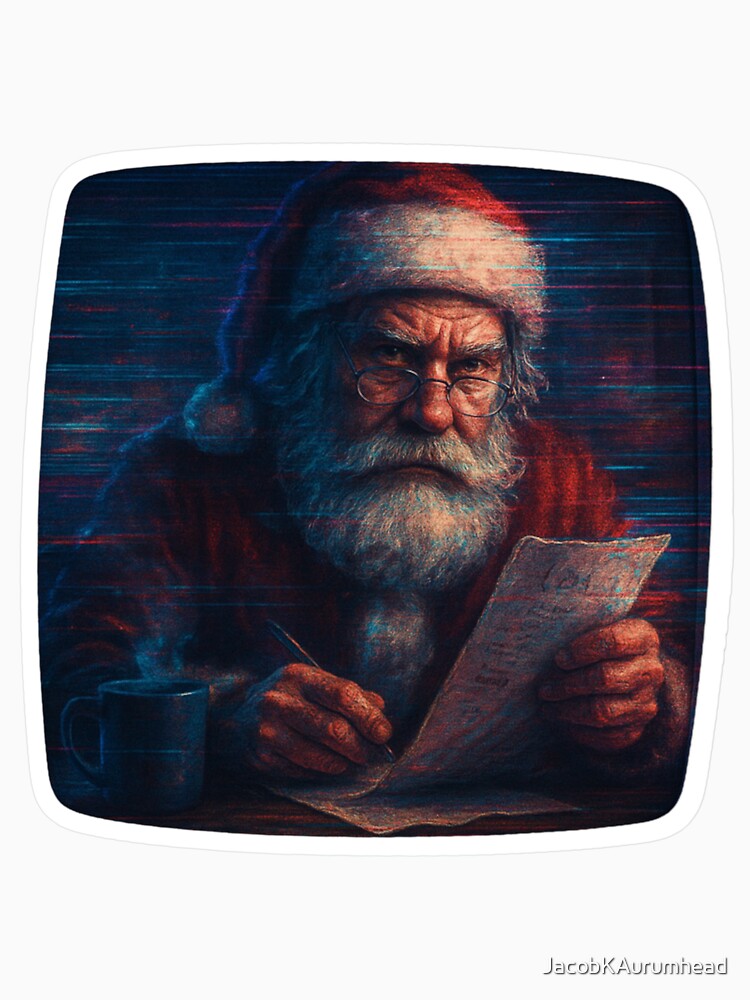 Glitched Xmas CRT – Santa Reading the List – Analog Glitch Nostalgia by JacobKAurumhead