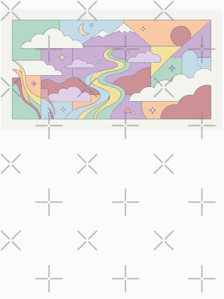 Pastel Geometric Analog Dreams Cloud Landscape by BestChoiceService