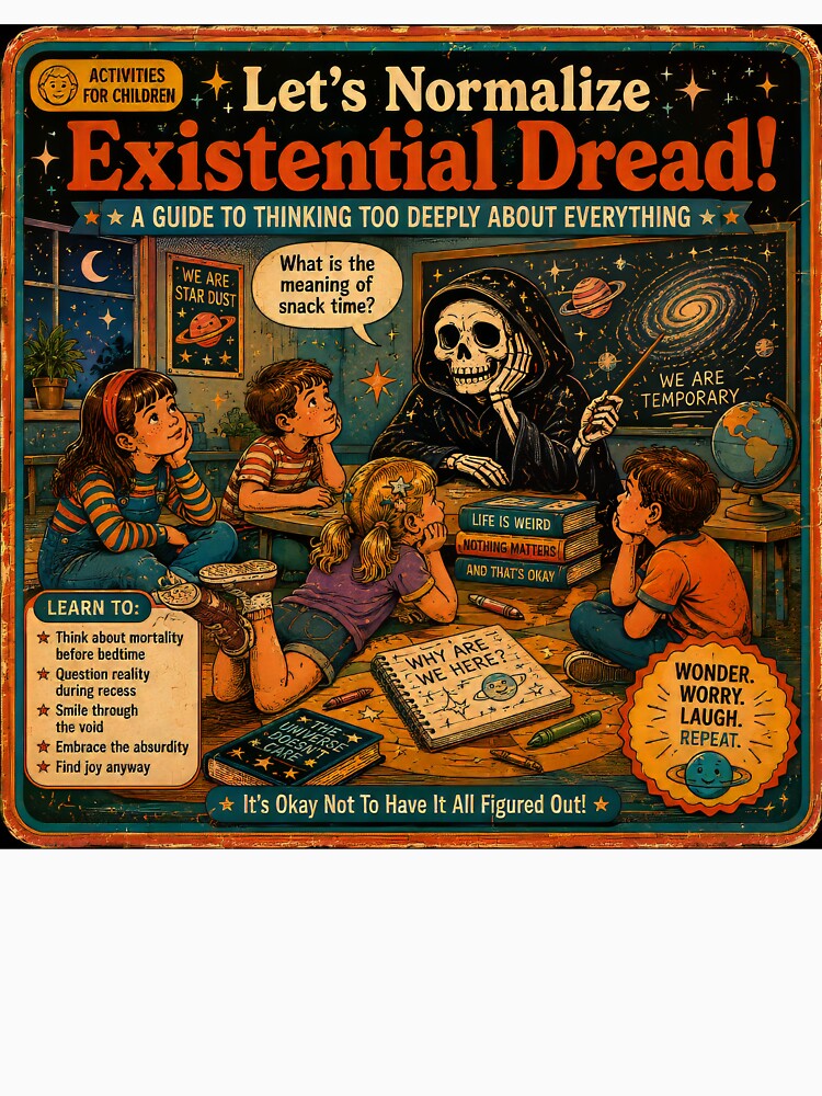 Let’s Normalize Existential Dread – Vintage Cosmic Anxiety Dark Humor Design by 4TinyPaws