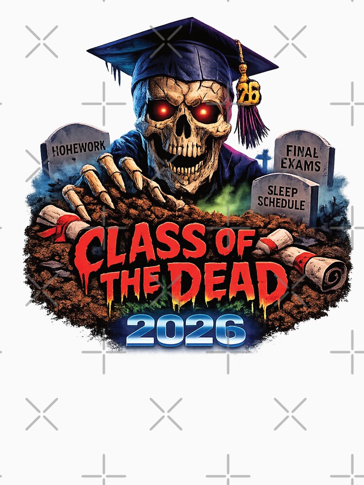 Class of the Dead 2026 Horror Graduation Shirt – Retro 80s Zombie Graduate Design by 486DesignCo