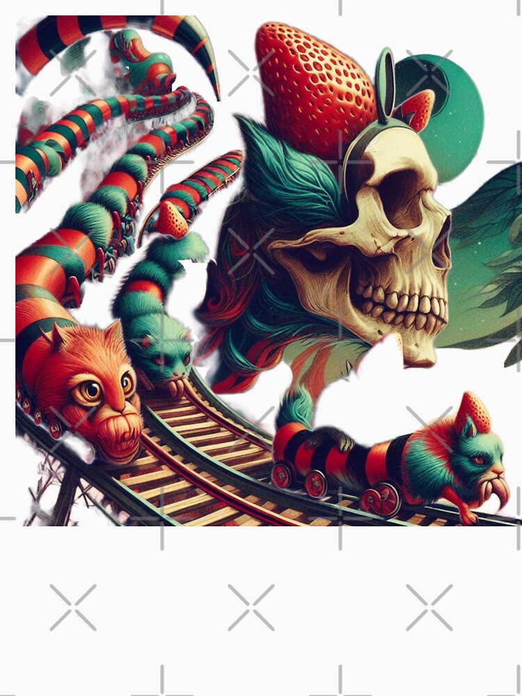 Strawberry Skull and Cat Head Rollercoaster Track by LujziWorld