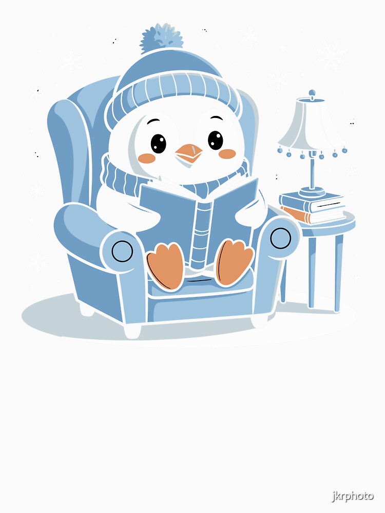 Cozy Penguin Reading by jkrphoto