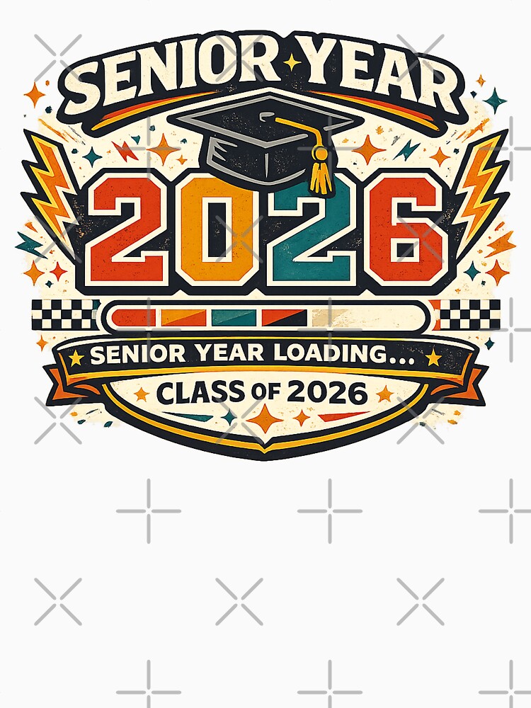 Senior Year Loading 2026 Graduation Retro Varsity Design by Concrete Coffee Studio