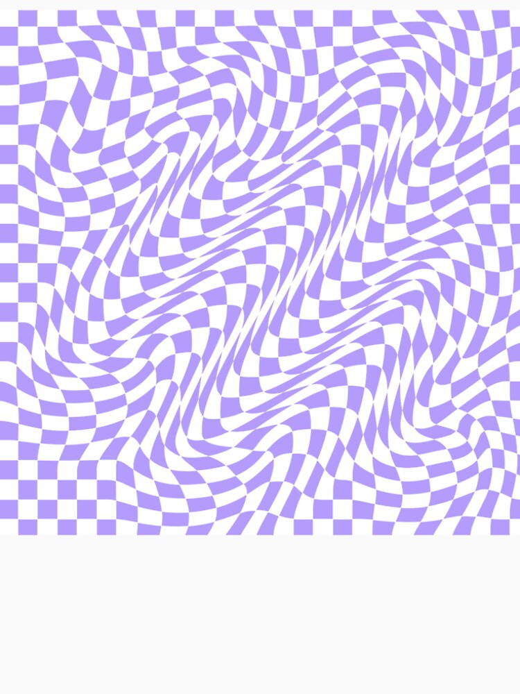 Psychedelic Wavy Checkerboard Pattern in Lilac Pastel by BeesBarn